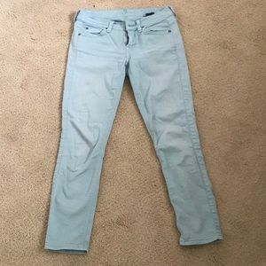 7 for All Mankind Mint Cropped Skinny Jeans